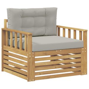vidaXL Lauko sofa Poliesteris Balta ir &scaron;viesiai pilka
