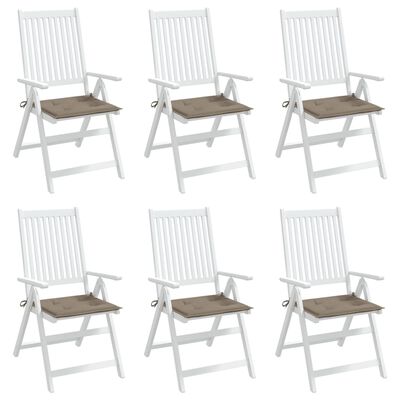 vidaXL Sodo kėdės pagalvėlės, 6vnt., taupe spalvos, 40x40x3cm, audinys