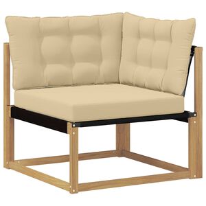 vidaXL Lauko kampinė sofa Kietos akacijos mediena Balta