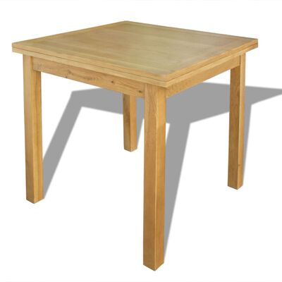 vidaXL Išskleidžiamas stalas, 85x85x75cm, ąžuolo medienos masyvas