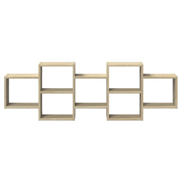 vidaXL Sieninė lentyna, sonoma ąžuolo, 129x18x42cm, apdirbta mediena