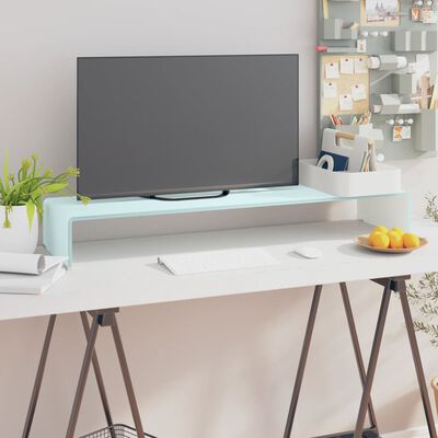 vidaXL TV stovas/monitoriaus pakyla, žalias, 100x30x13cm, stiklas