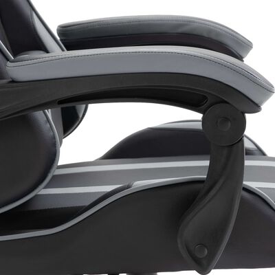 vidaXL Žaidimų kėdė, pilkos spalvos, dirbtinė oda
