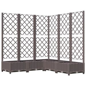 vidaXL Sodo lovelis su treliažu, rudos spalvos, 120x120x121,5cm, PP