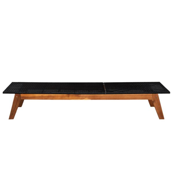 vidaXL Saulės gultas, poliratanas ir akacijos medienos masyvas