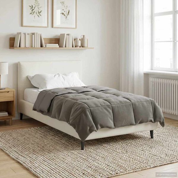 vidaXL Pilna metų antklodė &Scaron;viesiai pilka 155 x 220 cm Mikropluo&scaron;tas