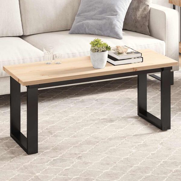 vidaXL Stalvir&scaron;is, 110x40x2,5cm, pu&scaron;ies medienos masyvas, stačiakampis