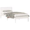 vidaXL Lovos rėmas Balta 90 x 210 cm Kietos pu&scaron;ies mediena