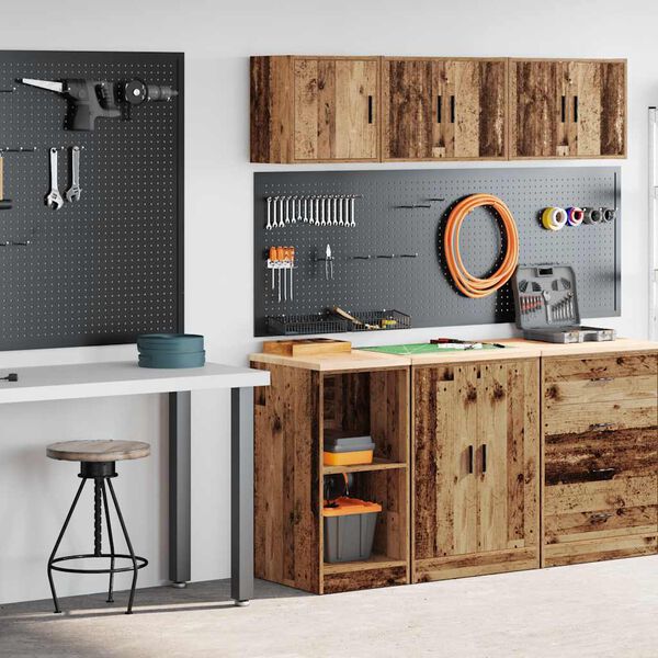 vidaXL garažo spintos, 2vnt., sena mediena, mediena