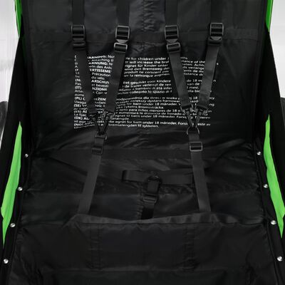 vidaXL 2-1 Dviračio priekaba ir vežimėlis, žalios ir pilkos spalvos