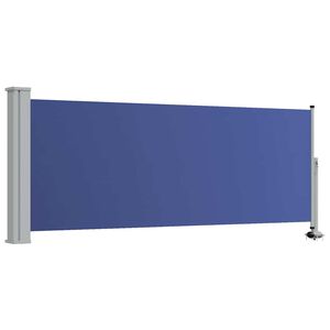 vidaXL I&scaron;traukiama &scaron;oninė kiemo pertvara, mėlynos spalvos, 100x300cm