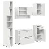 vidaXL Vonios baldų rinkinys 5 pcs Balta Inžinerinė mediena ir metalas