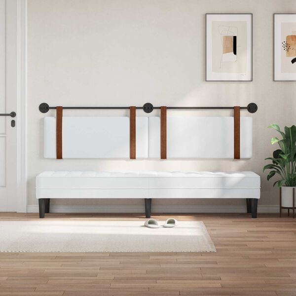 vidaXL Kabantysis galvūgalis Baltas 210 x 55 x 5 cm Antikinis PU