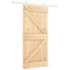 vidaXL Slankios durys Natūrali ir Balta 90 x 210 cm