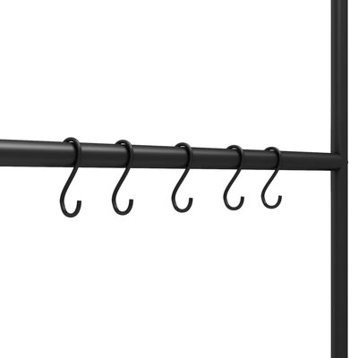 vidaXL Rankšluosčių kabykla, 5 pakopos, juoda, 58x175cm, geležis