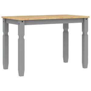 vidaXL Valgomojo stalas Corona, pilkas, 112x60x75cm, pu&scaron;ies masyvas