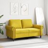 vidaXL Dvivietė sofa, geltonos spalvos, 120cm, aksomas