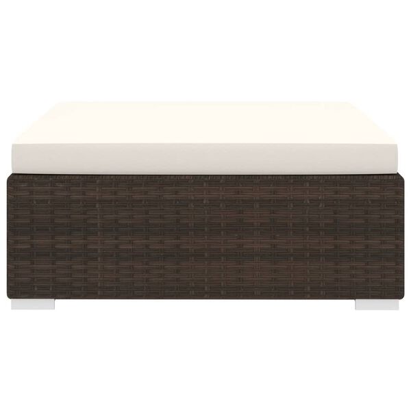 vidaXL Sekcijinė pakoja su pagalvėle, 1 vnt., ruda, poliratanas