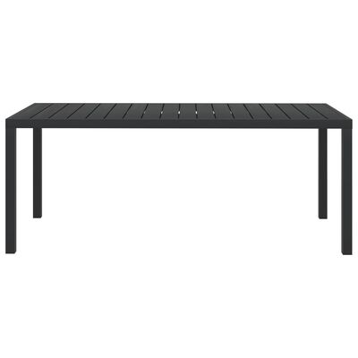 vidaXL Sodo stalas, juodas, 185x90x74cm, aliuminis ir WPC