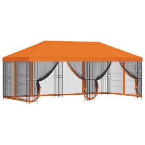 vidaXL Paviljonas su &scaron;oninėmis sienelėmis 6 x 3 m Oranžinė