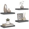 vidaXL Pakabinamos sieninės lentynos, 4vnt., pilkos, 40x23x3,8cm, MDF