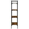 vidaXL Knygų spinta, 4 auk&scaron;tų, dūminė, 56x31,5x138,5cm, mediena