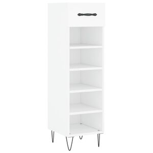 vidaXL Spintelė batams, baltos spalvos, 30x35x105cm, apdirbta mediena