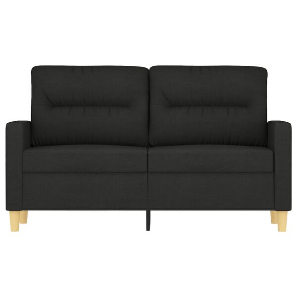 vidaXL Dvivietė sofa, juodos spalvos, 120cm, audinys