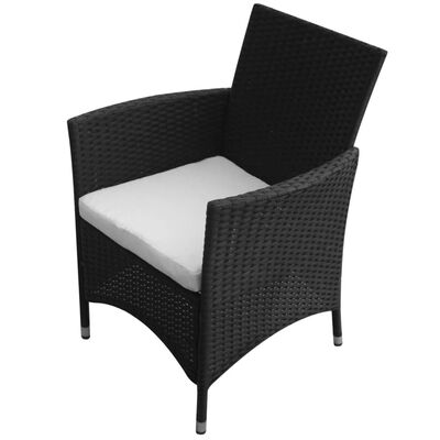 vidaXL Sodo kėdės, 2 vnt., poliratanas, juodos