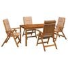 vidaXL 5-Piece Garden Dining Set Natūrali Kietos akacijos mediena