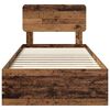 vidaXL Lovos rėmas su stalčių Senas medis 90 x 190 cm Apdirbta mediena