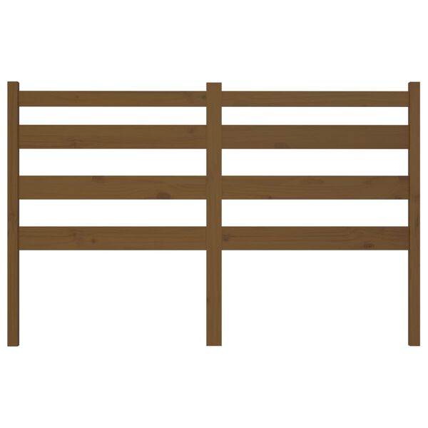 vidaXL Lovos galvūgalis, medaus rudas, 206x4x100cm, pu&scaron;ies masyvas