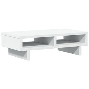 vidaXL Monitoriaus stovas, baltas, 50x27x15cm, apdirbta mediena