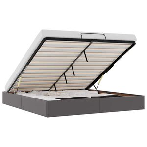 vidaXL Osmanų lovos rėmas be čiužinio, pilkas, 180x200cm, dirbt. oda