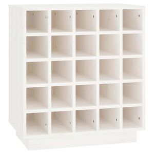 vidaXL Vyno spintelė, balta, 55,5x34x61cm, pu&scaron;ies medienos masyvas