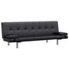 vidaXL Sofa lova su dviem pagalv., dirbtinė oda, reguliuoj., juoda
