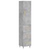 vidaXL Komoda, betono pilkos spalvos, 34,5x34x180cm, apdirbta mediena
