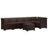 vidaXL 6-vietė Sodo Sofa Su Rataniniu I&scaron;vaizdu PP Ruda