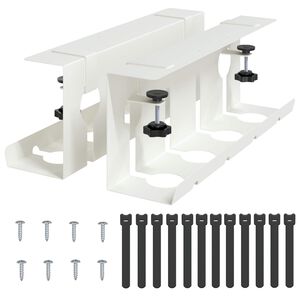 vidaXL Laidų tvarkymo dėžutė po stalu 2 pcs Balta 43 x 10 x 15 cm