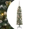 vidaXL Dirbtinis lieknas Kalėdų medis su 150 LED Žalia ir balta 120 cm