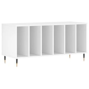 vidaXL Vinilinių plok&scaron;telių spintelė, balta, 100x38x48cm, mediena