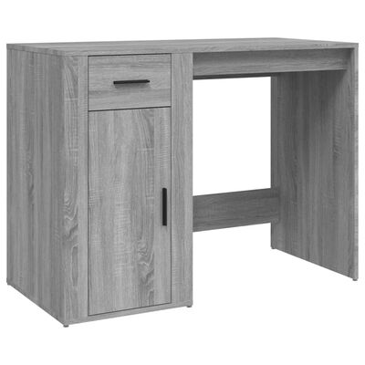 vidaXL Rašomasis stalas, pilkas ąžuolo, 100x49x75cm, apdirbta mediena