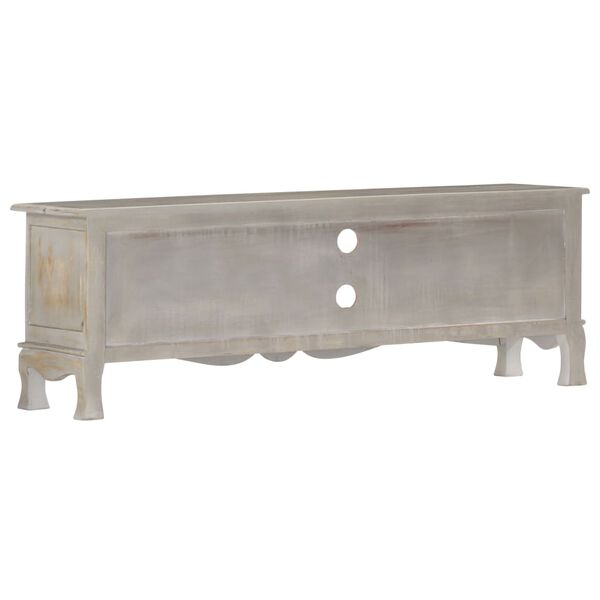 vidaXL Televizoriaus spintelė, pilka, 120x30x42cm, mango masyvas