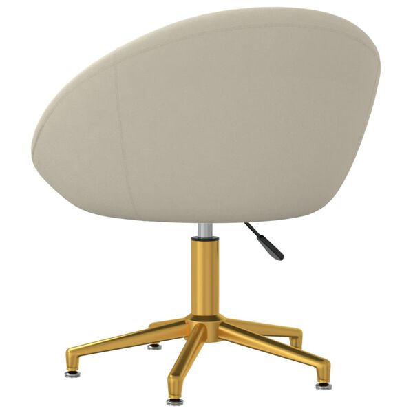 vidaXL Valgomojo kėdė, kreminės spalvos, aksomas