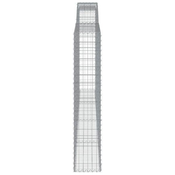 vidaXL Išlenktas gabiono krepšys, 400x30x160/180cm, geležis