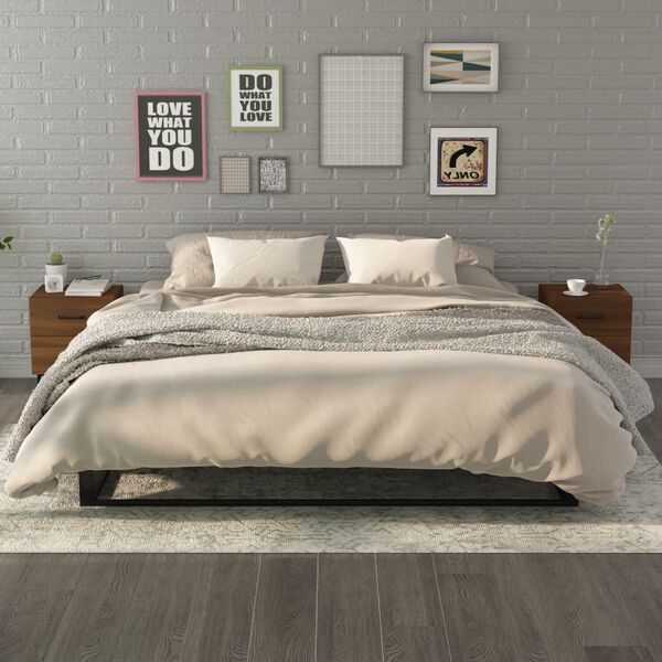 vidaXL Naktinės spintelės, 2vnt., rudos ąžuolo spalvos, 40x35x47,5cm