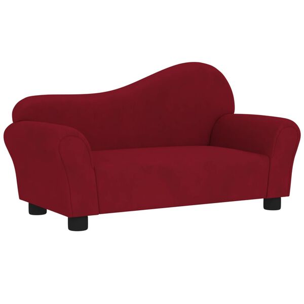 vidaXL Vaiki&scaron;ka sofa, raudonojo vyno spalvos, aksomas