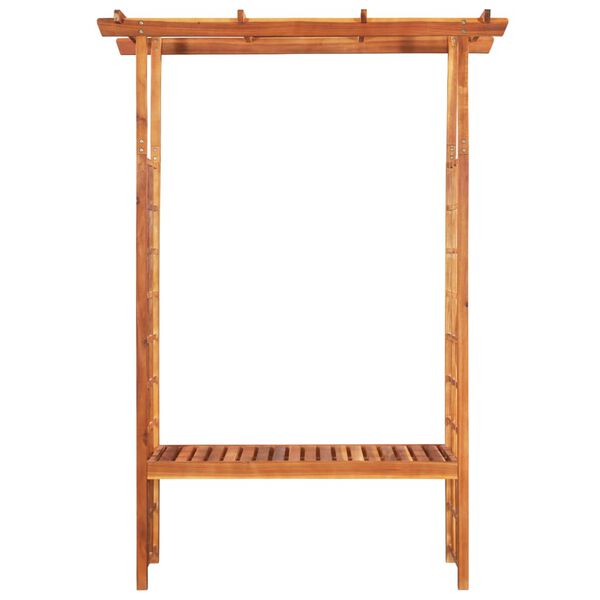 vidaXL Sodo pergolė su suoliuku, 143x50x198cm, akacijos med. masyvas