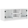vidaXL TV spintelė su stiklinėmis durelėmis, balta, 102x37x42cm