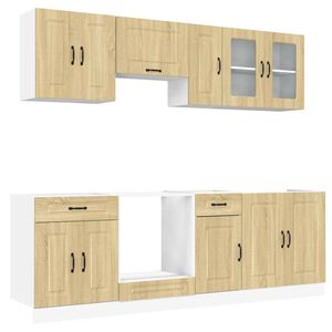 vidaXL Virtuvinių spintelių komplektas, 8 dalių, Kalmar, ąžuolo
